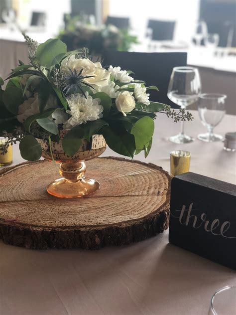 wooden rounds for centerpieces|More.